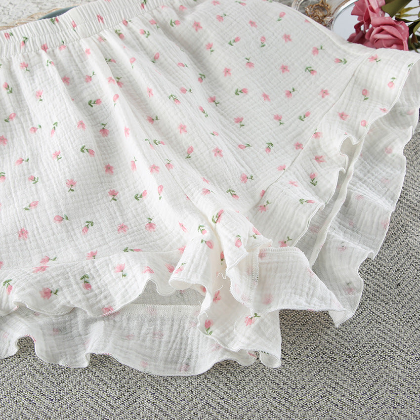 100% Cotton Floral Lounge Set (Robe + Shorts)