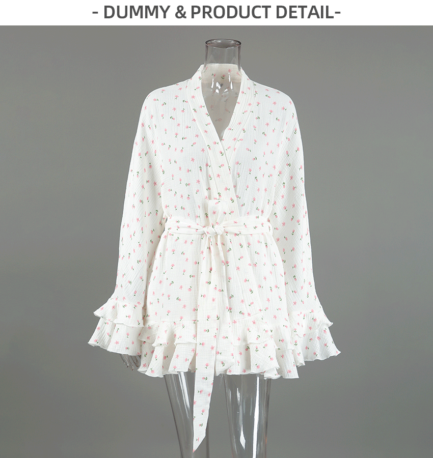 100% Cotton Floral Lounge Set (Robe + Shorts)