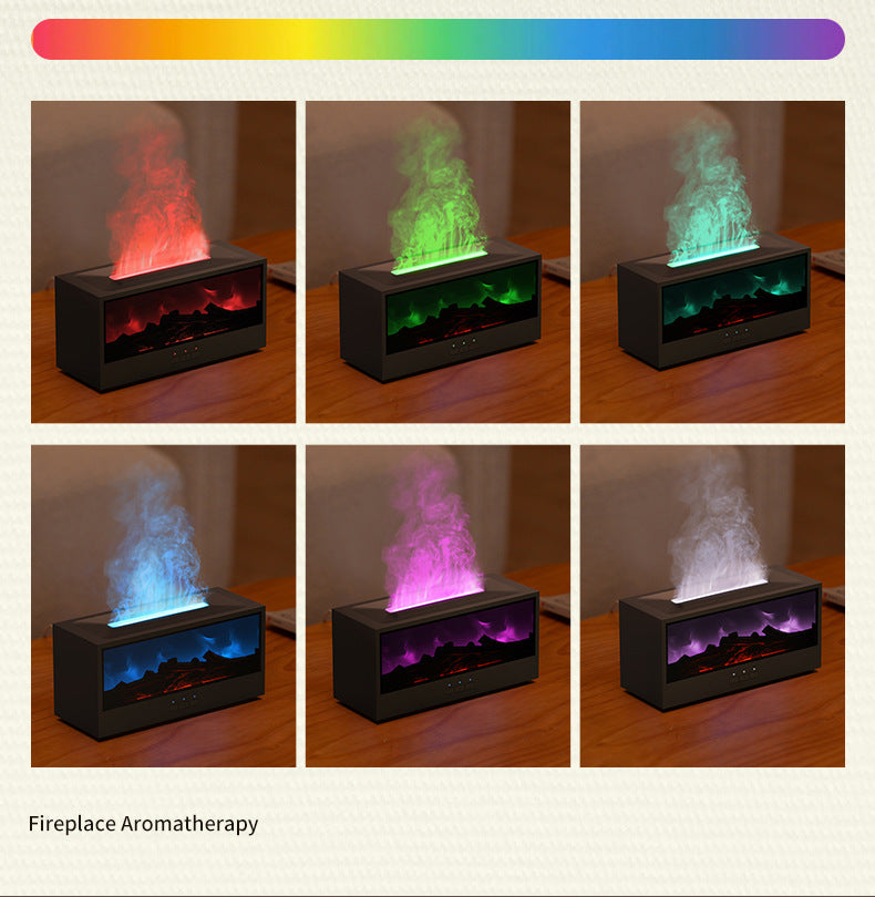 Haardvuur Aroma Diffuser | Zachte Nevel & 7-kleuren Licht