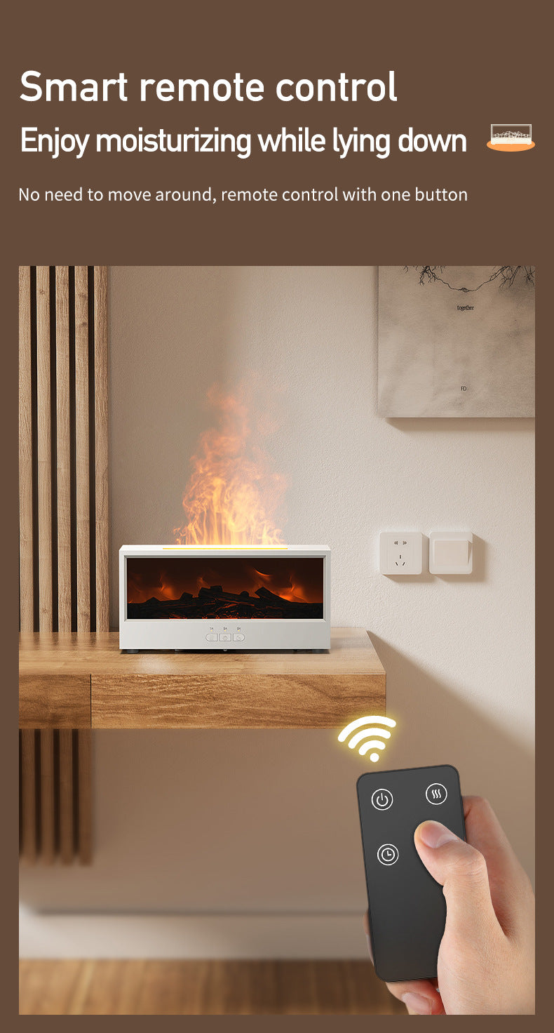 Haardvuur Aroma Diffuser | Zachte Nevel & 7-kleuren Licht