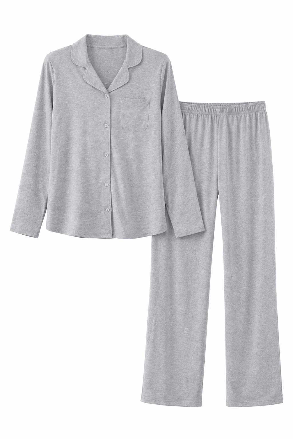 Grey Relaxed Pajama Set - Soft & Breathable Loungewear